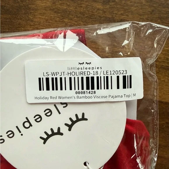 Little Sleepies Women's Vibrant Red Pajama Top - Picture 2 of 2